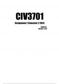 CIV3701 ASSIGNMENT 1 SEMESTER 2 2024