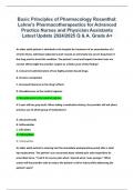 Basic Principles of Pharmacology Rosenthal: Lehne's Pharmacotherapeutics for Advanced Practice Nurses and Physician Assistants Latest Update 2024/2025 Q & A. Grade A+