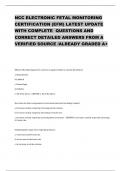 NCC ELECTRONIC FETAL MONITORING CERTIFICATION (EFM) LATEST UPDATE WITH COMPLETE QUESTIONS AND CORRECT DETAILED ANSWERS FROM A VERIFIED SOURCE /ALREADY GRADED A+