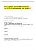 Nursing 1140 Physical Assessment Jarvis exam 1 Questions and answers.