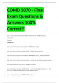 COMD 5070 - Final Exam Questions & Answers 100% Correct!!