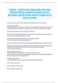 CRRN REVIEW QUESTIONS WITH COMPLETE SOLUTIONS