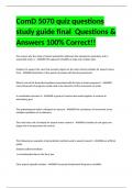 ComD 5070 quiz questions study guide final  Questions & Answers 100% Correct!!