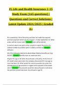 FL Life and Health Insurance 2-15 Study Exam (165 questions) | Questions and Correct Solutions | Latest Update 2024/2025 | Graded A+