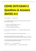 COMD 5070 EXAM 2 Questions & Answers (RATED A+)