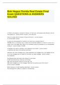 Bob Hogue Florida Real Estate Final Exam QUESTIONS & ANSWERS 100% SOLVED.