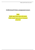 NURS 6630N Week 5 Assignment (2020) | NURS- 6630N Approaches to Treatment | Middle-Aged White Male with Anxiety