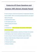 Endocrine ATI Exam Questions and Answers 100% Solved | Already Passed