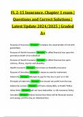 FL 2-15 Insurance. Chapter 1 exam | Questions and Correct Solutions | Latest Update 2024/2025 | Graded A+