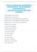 HESI A2 ADMISSION ASSESSMENT EXAM REVIEW - MEASUREMENT CONVERSIONS & VOCABULARYQUESTIONS AND ANSWERS