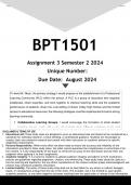 BPT1501 Assignment 3 (ANSWERS) Semester 2 2024 - DISTINCTION GUARANTEED