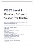 WSET Level 1 Questions & Correct Solutions2023//2024