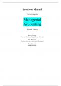 Solutions Manual To Accompany Managerial Accounting Twelfth Edition by  Ray H. Garrison 2024