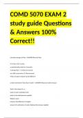 COMD 5070 EXAM 2 study guide Questions & Answers 100% Correct!!