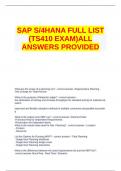 SAP S/4HANA FULL LIST (TS410 EXAM)ALL  ANSWERS PROVIDED