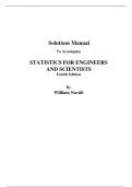 Solutions Manual To Accompany STATISTICS FOR ENGINEERS AND SCIENTISTS Fourth Edition 2024 By William Navidi