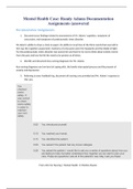 RNSG 1443 Randy Adams documentation / Mental Health Case: Randy Adams Documentation Assignments (answered)