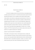 Ethical Decisions in Health Care.docx   HLT 305  Ethical Decisions in Health Care  HLT 305  It is the job of a healthcare provider to look out for the best care of each patient they take in. healthcare providers must learn how to set aside their personal 