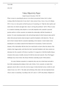 Topic 3.docx   CNL 505  Value Objectivity Paper  Grand Canyon University: CNL 505  When it comes to counseling the process is not about your personal values, but it is about working within the framework of your client s value system (Corey, Corey, Corey, 