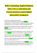 WJEC Criminology Applied Diploma Unit 2: AC1.2 | Questions and Correct Answers | Latest Update 2024/2025 | Graded A+