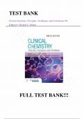 Test Bank - for Clinical Chemistry: Principles, Techniques, and Correlations 9th Edition by Michael L. Bishop, Edward P. Fody, All Chapters | Complete Guide A+