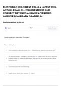 EMT FISDAP READINESS EXAM 4 LATEST 2024 ACTUAL EXAM ALL 200 QUESTIONS AND CORRECT DETAILED ANSWERS (VERIFIED ANSWERS) |ALREADY GRADED A+