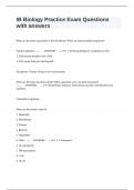 IB Biology Practice Exam Questions with answers