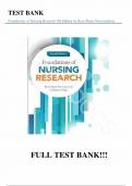 Test Bank - for Foundations of Nursing Research 7th Edition by Rose Marie Nieswiadomy, Catherine Bailey, All Chapters, Latest Update | Complete Guide A+