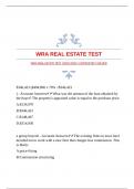 WRA REAL ESTATE TEST |20242025 |COMPLETELY SOLVED