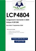 LCP4804 Assignment 2 (QUALITY ANSWERS) Semester 2 2024