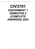 CIV3701 ASSIGNMENT 1 SEMESTER 2 (COMPLETE ANSWERS) 2024