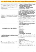 TCFP HAZMAT OPERATIONS EXAM WITH VERIFIED ANSWERS GRADED A+