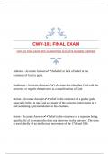 CWV-101 FINAL EXAM WITH GUARANTEED ACCURATE ANSWERS |VERIFIED