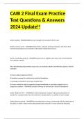 CAIB 2 Final Exam Practice Test Questions & Answers 2024 Update!!