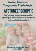 Geslaagde scriptie toegepaste psychologie overgang opvang - basisschool met een taalachterstand