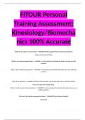 FITOUR Personal Training Assessment: Kinesiology/Biomechanics 100% Accurate