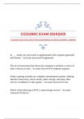 CGS1060C EXAM 20242025 WITH GUARANTEED ACCURATE ANSWERS |VERIFIED