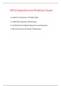 ATI Comprehensive Predictor Exam (13 Versions) & ATI Proctored Exam: Community Health, Fundamentals, Leadership, Management, Maternal Newborn, Maternity, Med-Surg, Mental Health, Nursing Care of Children, Pediatric, Pharmacology (Multiple Versions) 