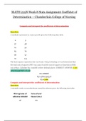 MATH 225N Week 8M | MATH225N Module 8 Stats Assignment Coefficient of Determination – Chamberlain College of Nursing ( A Grade)