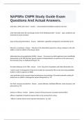  NAPSRx CNPR Study Guide Exam Questions And Actual Answers.