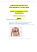 NURS 261 Final Exam Study Guide_2022/2023 | Health Assessment for Nursing Practice_Graded A