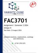 FAC3701 Assignment 1 (DETAILED ANSWERS) Semester 2 2024 - DISTINCTION GUARANTEED