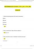 MICROBIOLOGY EXAM 1, CH.1-3 & 7, UTA, DR. THOLEN 2024 Actual Questions with Verified Answers, 100% Guarantee Pass