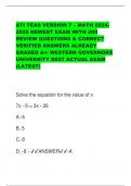 ATI TEAS VERSION 7 – MATH 2024- 2025 NEWEST EXAM WITH 200 REVIEW QUESTIONS & CORRECT VERIFIED ANSWERS ALREADY GRADED A+/ WESTERN GOVERNORS UNIVERSITY D027 ACTUAL EXAM (LATEST)