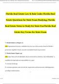 Florida Real Estate Laws and Rules Codes, Florida Real Estate Questions for State Exam Studying, Florida Real Estate Notes to Study for State Exam, Florida Real Estate Key Terms for State Exam