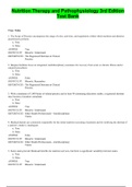 Nutrition Therapy and Pathophysiology EXAM