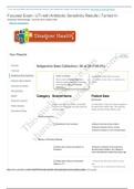 UTI WITH ANTIBIOTICS SENSITIVITY COMPLETE AND CORRECT MODULE