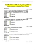 NR507 : Advanced Pathophysiology Midterm Exam Version 1 (Latest 2020 / 2021) 