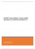 SHARP Class Module 1 Exam || With Questions & Solutions (Graded A+)