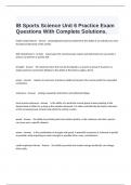  IB Sports Science Unit 6 Practice Exam Questions With Complete Solutions.